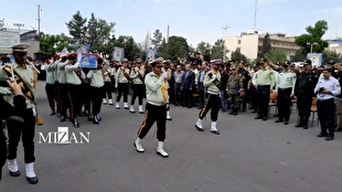 تشییع پیکر ۳ پلیس شهید پلیس تهران در محل ستاد فرماندهی انتظامی تهران بزرگ