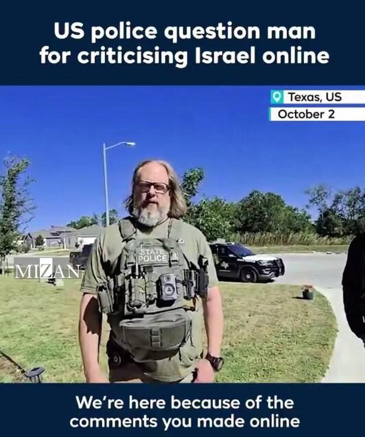 Texas police interrogate U.S. veteran over online criticism of Israel