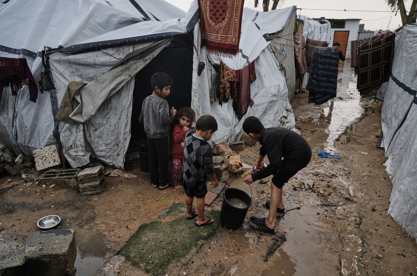 Cold, flooding, and blocked aid push war-torn Gaza into new crisis