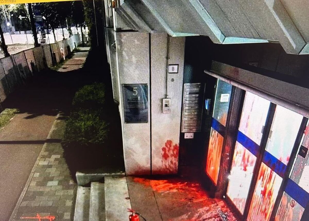 Israeli embassy in the Netherlands splashed with ‘Blood’ paint