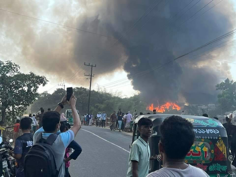 آتش‌سوزی گسترده در اردوگاه آوارگان روهینگیایی در بنگلادش