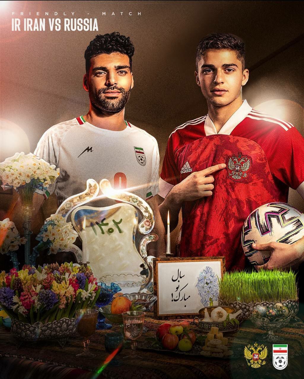 پوستر دیدار ایران - روسیه با حال و هوای عید نوروز + عکس پوستر دیدار ایران - روسیه با حال و هوای عید نوروز + عکس
