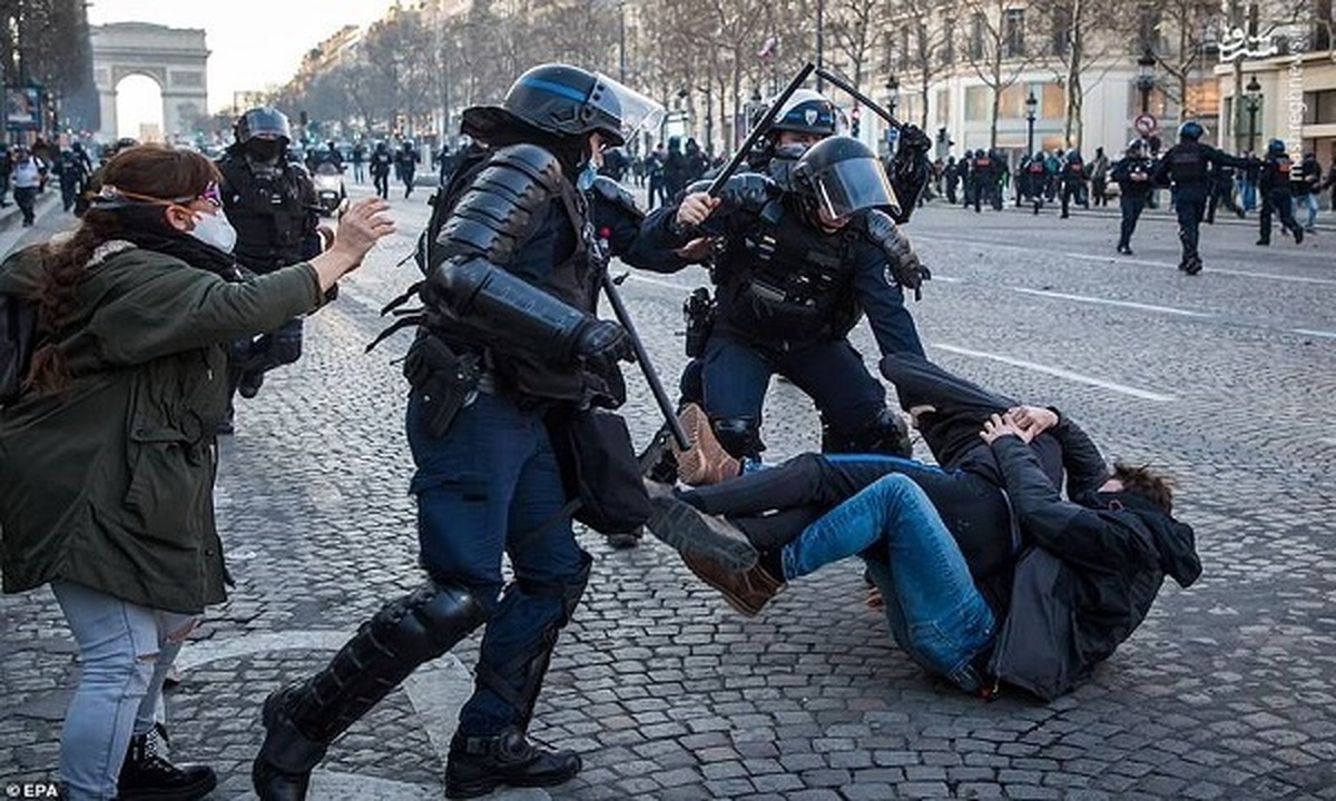 شواهد گسترده از خشونت پلیس فرانسه