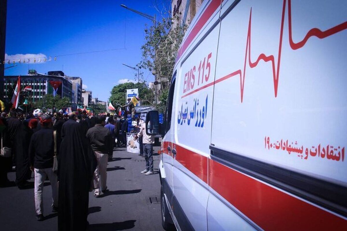 خدمت رسانی اورژانس استان تهران در راهپیمایی روز قدس