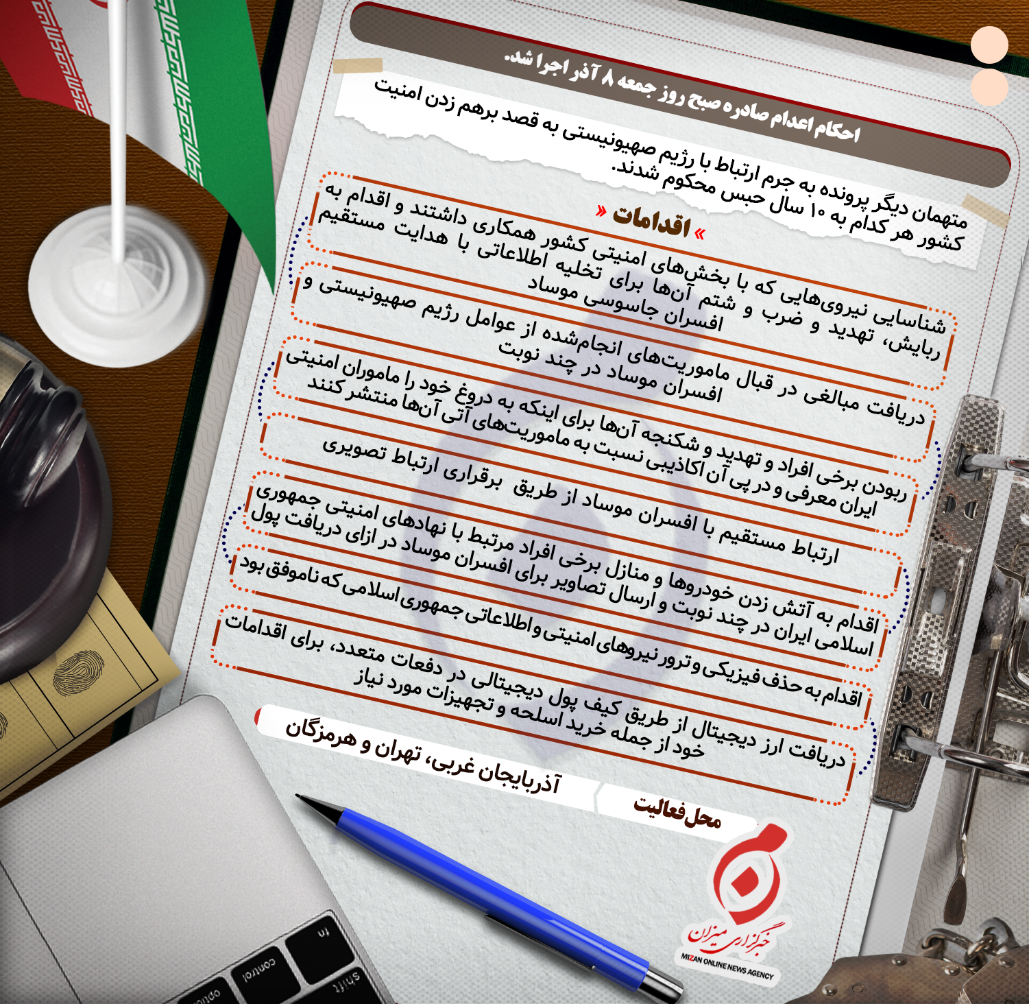 اینفوگرافیک |جزئیات اعدام ۴ نفر از عوامل تیم خرابکاری مرتبط با موساد اینفوگرافیک |جزئیات اعدام ۴ نفر از عوامل تیم خرابکاری مرتبط با موساد