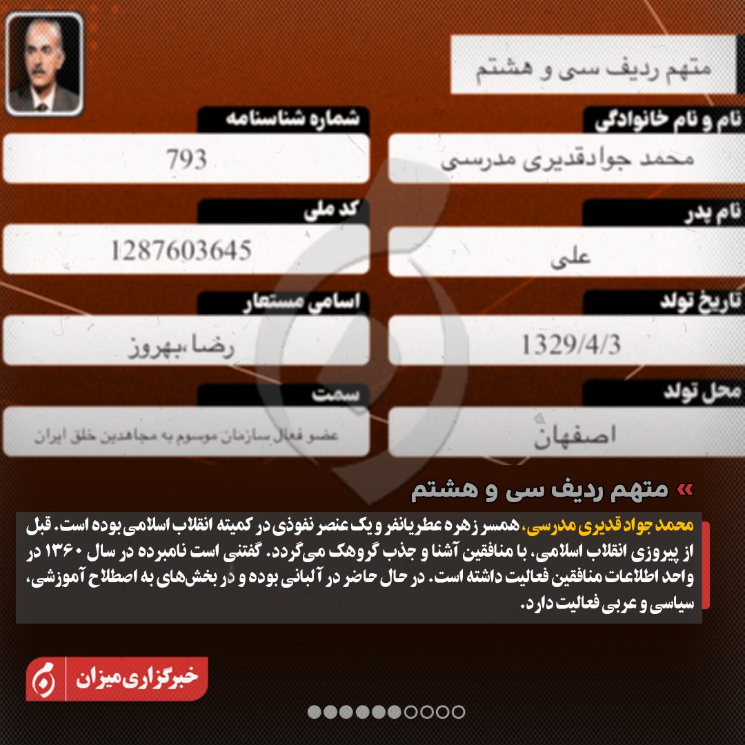 اینفوگرافیک | متهمان ردیف سی‌وچهارم تا چهل‌ودوم پرونده منافقین چه کسانی هستند؟