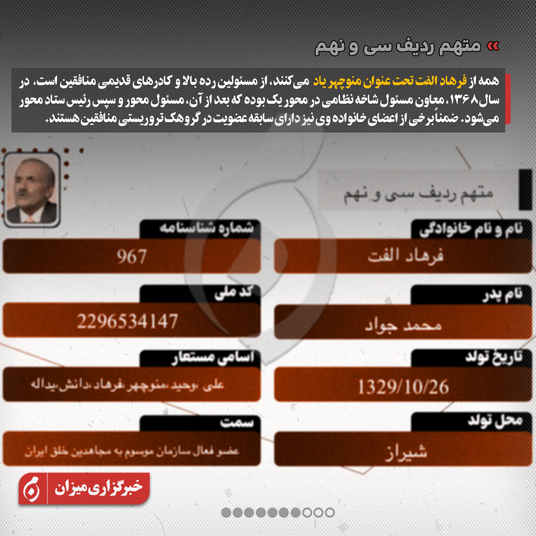 اینفوگرافیک | متهمان ردیف سی‌وچهارم تا چهل‌ودوم پرونده منافقین چه کسانی هستند؟
