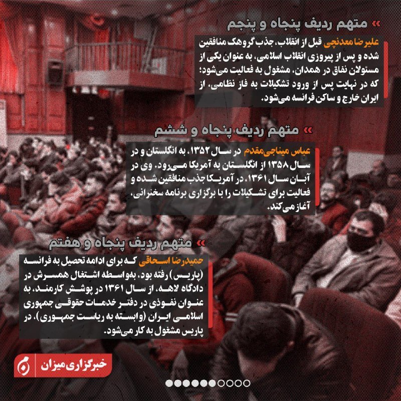 اینفوگرافیک| متهمان ردیف چهل‌وسوم تا هفتادم پرونده منافقین چه کسانی هستند؟