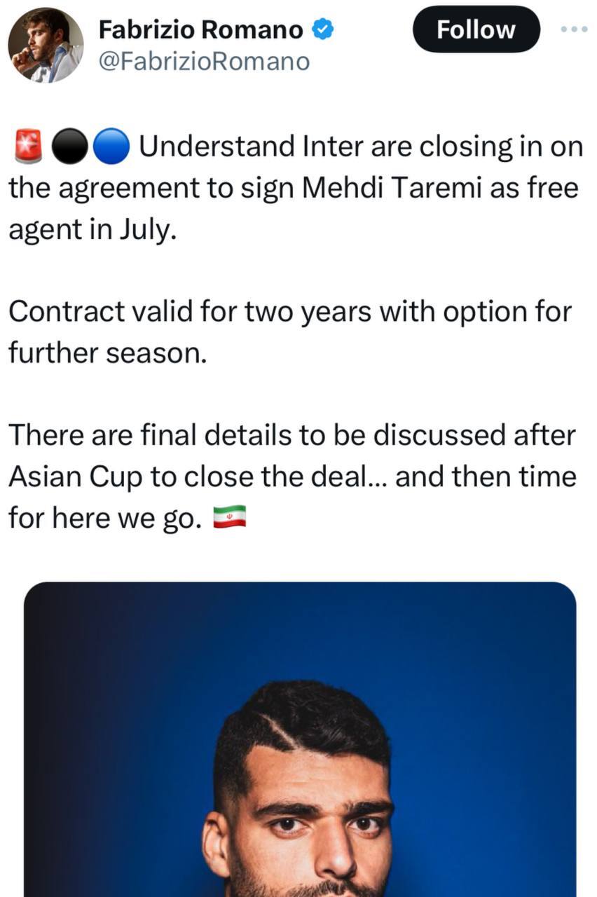 طارمی - اینتر نهایی شد/ ۲ + ۱ ساله در سری آ