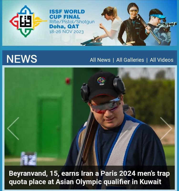 تمجید سایت جهانی تیراندازی از محمد بیرانوند و تاریخ سازی نوجوان ۱۵ ساله