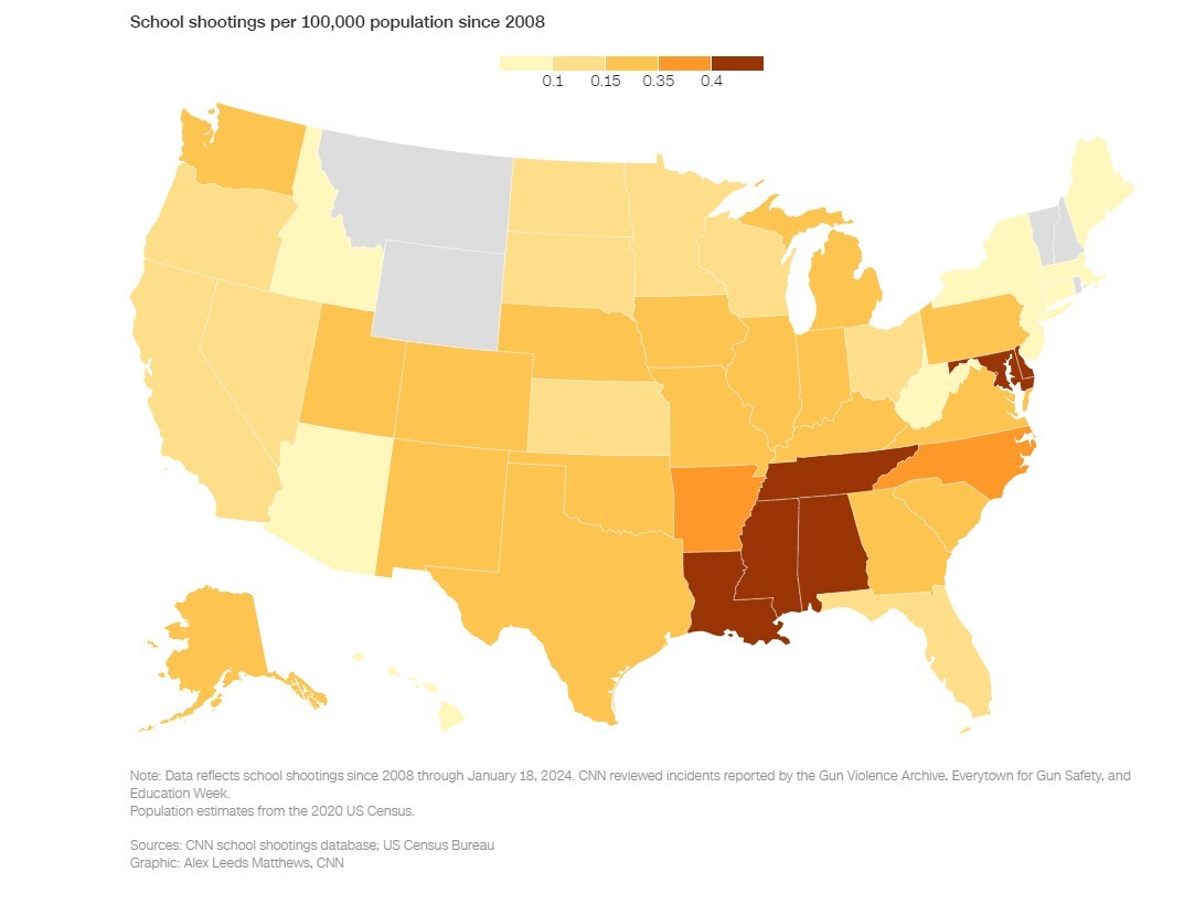 تشدید بحران خشونت‌ مسلحانه در آمریکا در ۲۰۲۴؛ مدارس در صف اول خطر تیراندازی‌های مرگ‌بار