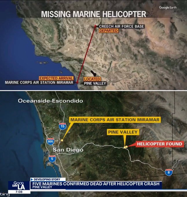 مرگ 5 نفتگدار دریایی آمریکا در پی سقوط بالگرد