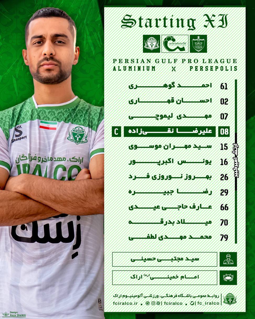 ترکیب پرسپولیس مقابل آلومینیوم مشخص شد ترکیب پرسپولیس مقابل آلومینیوم مشخص شد