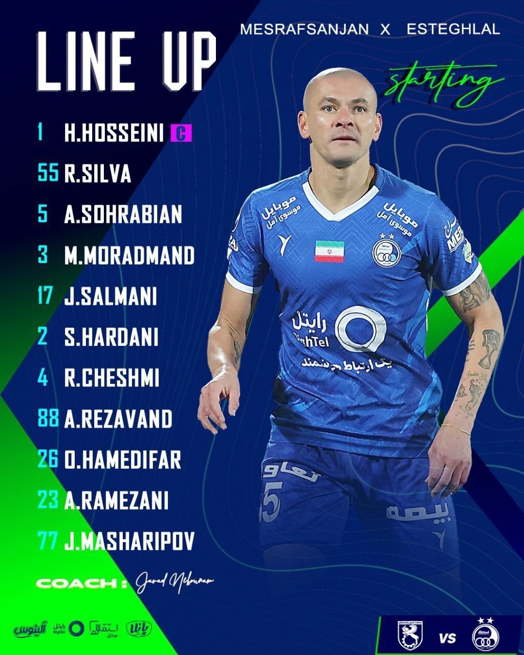 جام حذفی فوتبال| اعلام ترکیب استقلال برای دیدار مقابل مس رفسنجان