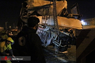 تصادف اتوبوس با تریلى در محور ارومیه تبریز؛ ۲۲ نفر مصدوم و یک نفر جان باخت