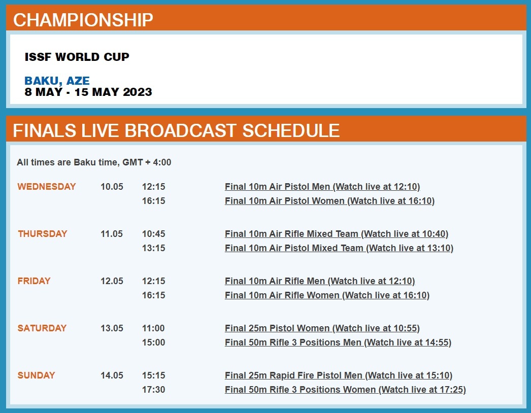 جام جهانی تیراندازی| برنامه زمانبندی مسابقات اعلام شد+عکس جام جهانی تیراندازی| برنامه زمانبندی مسابقات اعلام شد+عکس