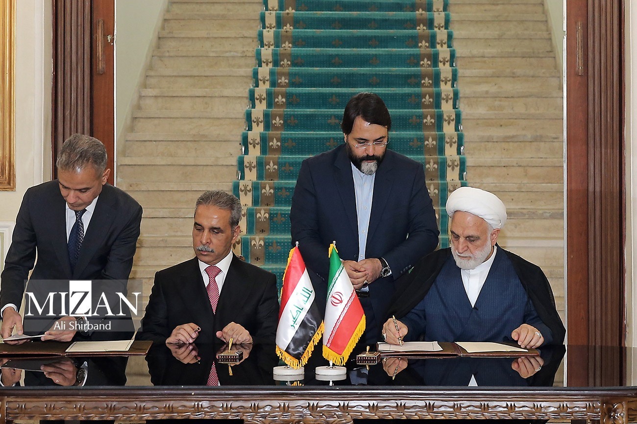 توسعه و تعمیق تعاملات حقوقی و قضایی میان ایران و عراق محوری‌ترین موضوع سفرهیئت عالی قضایی عراق به ایران/ پیگیری پرونده ترور شهیدان سلیمانی و المهندس نقطه عطف میان دستگاه‌های قضایی ۲ کشور