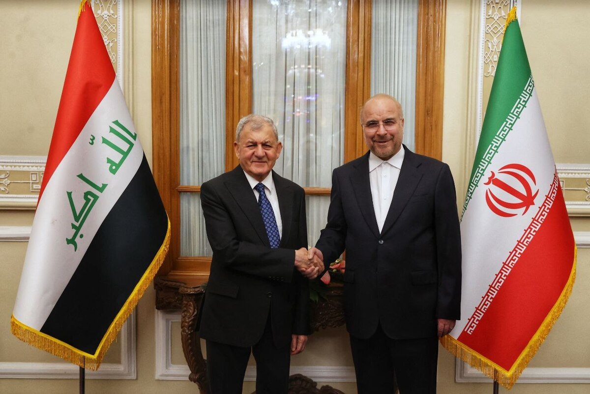 دیدار رئیس‌جمهور عراق با رئیس مجلس شورای اسلامی