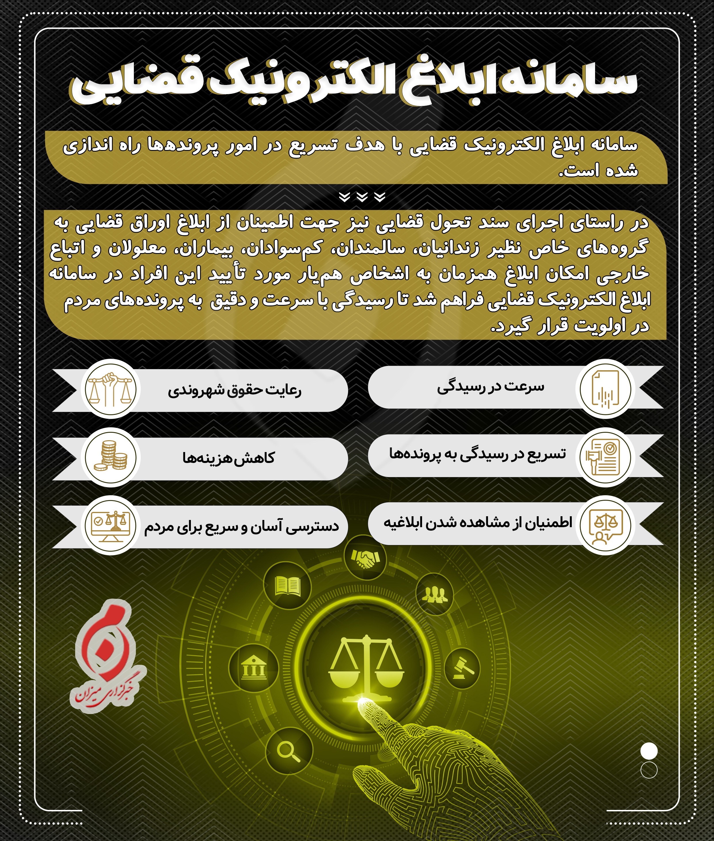 اینفوگرافیک | سامانه ابلاغ الکترونیک قضایی