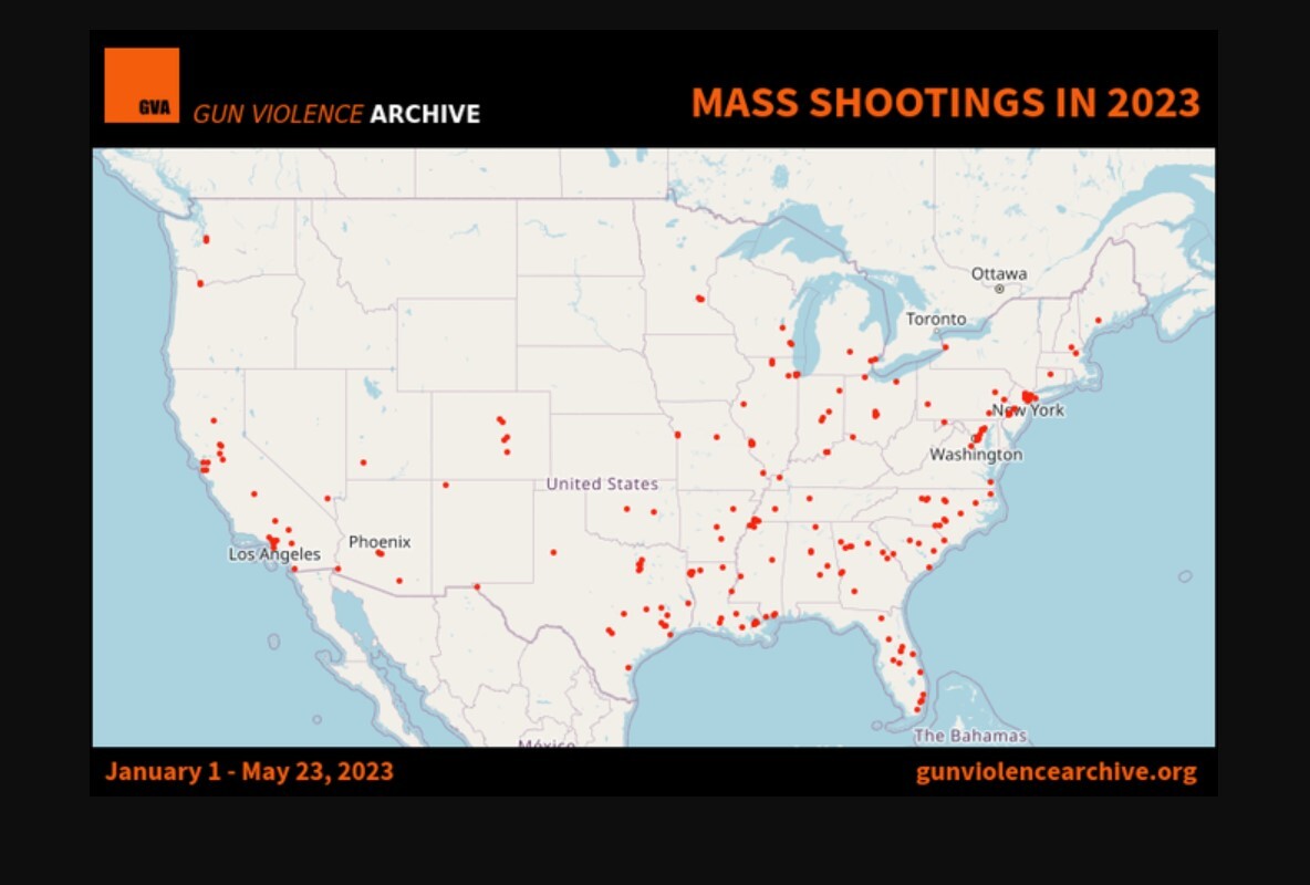 ثبت ۲۳۷ تیراندازی جمعی در ۱۴۳ روز نخست سال جاری در آمریکا