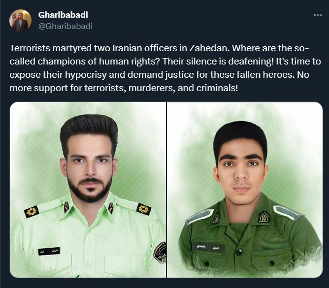 غریب آبادی: وقت آن است که دیگر از تروریست‌ها، قاتلان و جنایتکاران حمایت نشود!