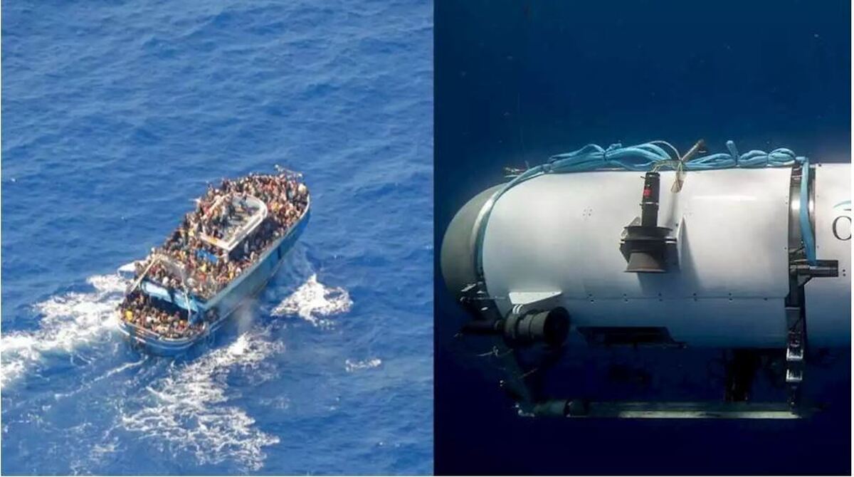 یک بام و دو هوای غربی‎ها درباره غرق شدن قایق پناهجویان و زیردریایی تایتان