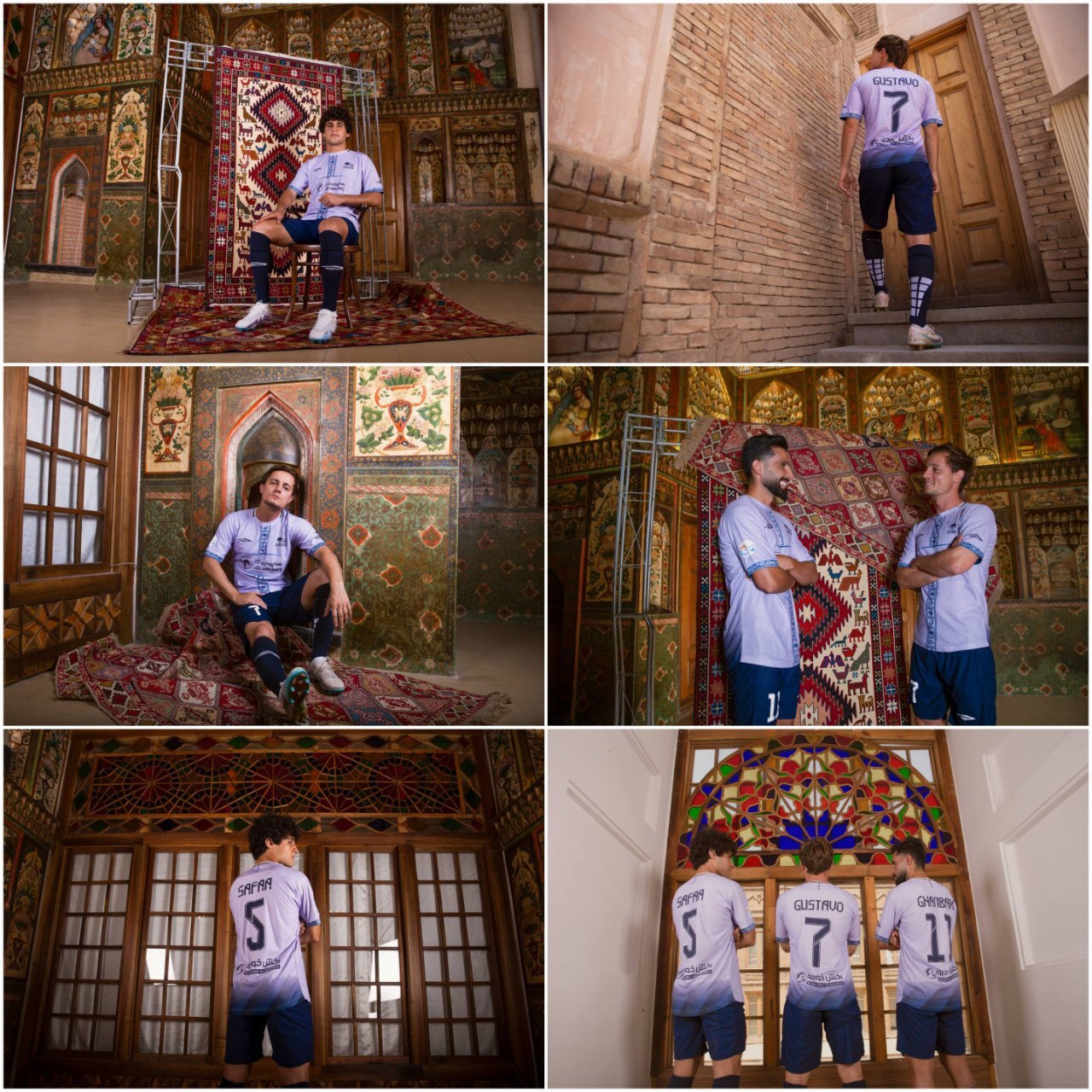 رونمایی از لباس دوم تراکتور در حمایت از بیماران سرطانی/ به رنگ یاسی در خانه تاریخی «حریری»