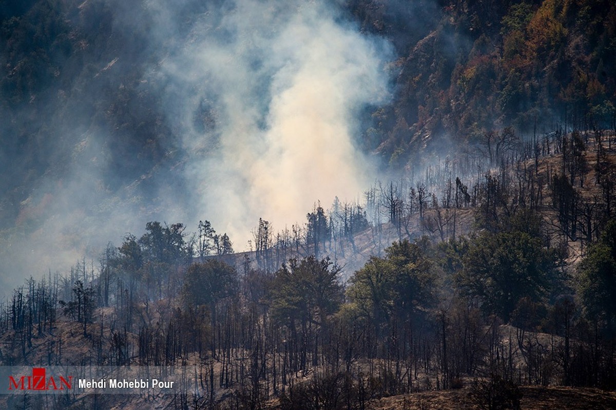 آتش‌سوزی در جنگل‌های مریوان/حضور نیروها در محل حادثه