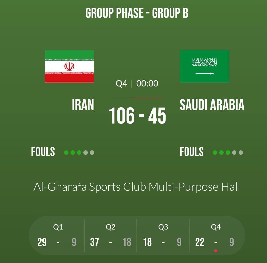 بسکتبال زیر ۱۶ سال آسیا| پیربا اختلاف ایران در دومین گام/ عربستان ۱۰۰ تایی شد بسکتبال زیر ۱۶ سال آسیا| پیربا اختلاف ایران در دومین گام/ عربستان ۱۰۰ تایی شد