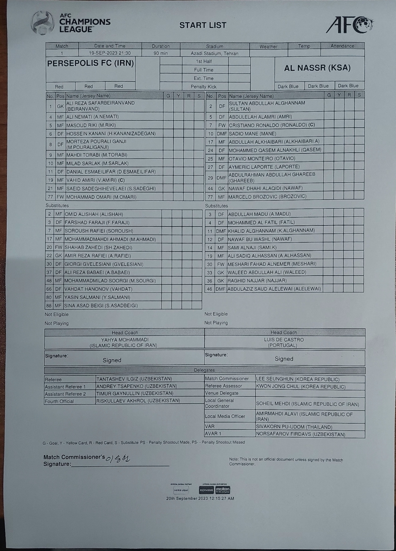 ترکیب پرسپولیس مقابل النصر مشخص شد/ از بازگشت بیرانوند تا نیمکت‌نشیتی زاهدی