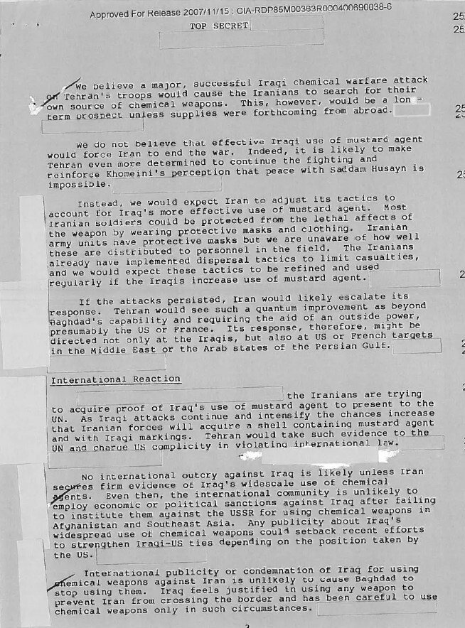 بازخوانی یک جنایت؛ اعتراف سیا به کمک آمریکا به صدام در حملات شیمیایی علیه ایران