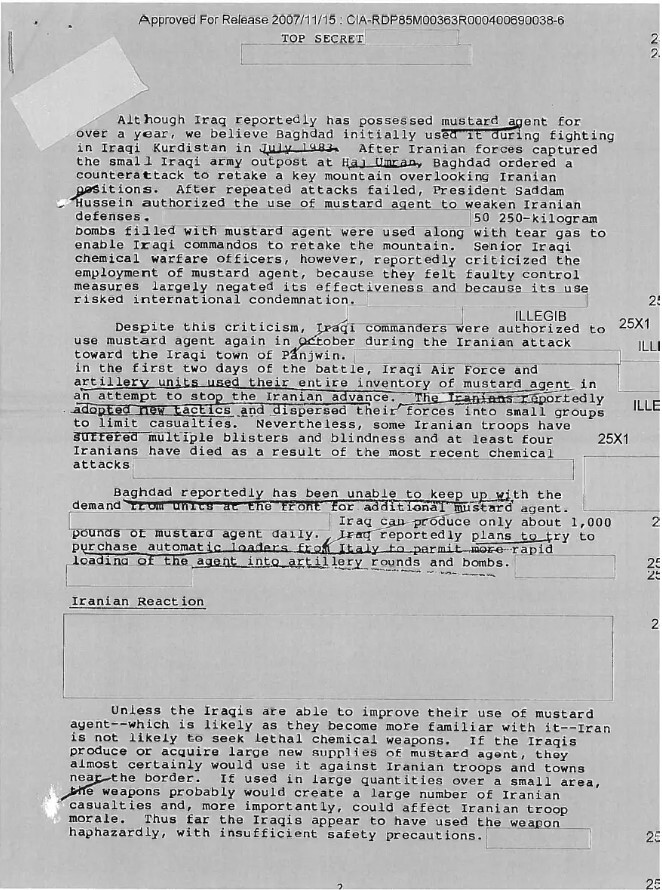 بازخوانی یک جنایت؛ اعتراف سیا به کمک آمریکا به صدام در حملات شیمیایی علیه ایران