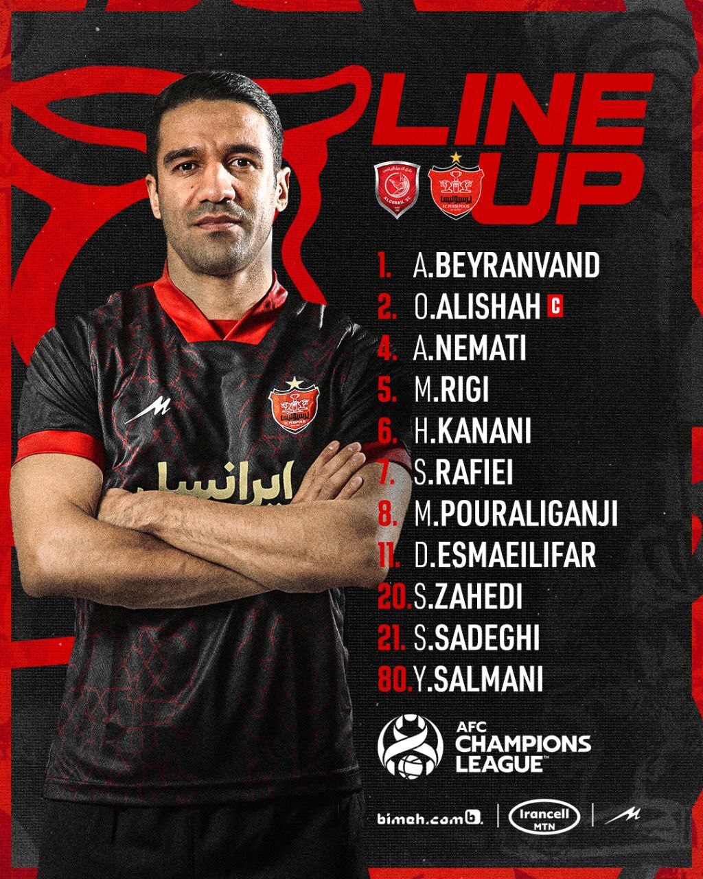 ترکیب پرسپولیس مقابل الدحیل قطر مشخص شد ترکیب پرسپولیس مقابل الدحیل قطر مشخص شد
