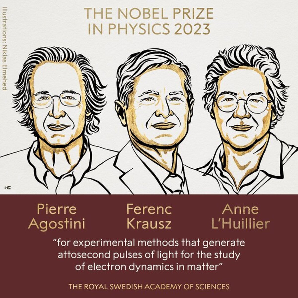 برندگان نوبل فیزیک ۲۰۲۳ اعلام شدند