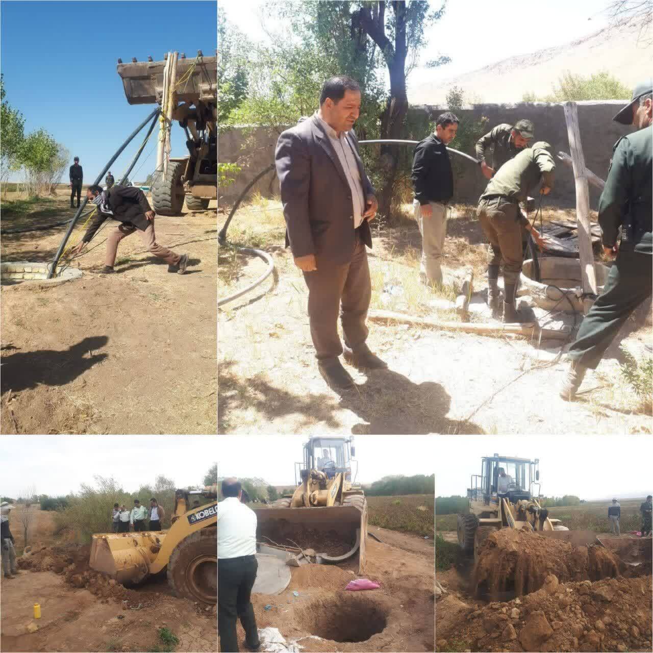 ۱۲ حلقه چاه غیرمجاز در شهرستان خدابنده استان زنجان مسدود و مسلوب‌المنفعه شد