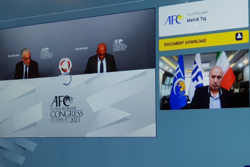 تمجید اینفانتینو از فدراسیون فوتبال ایران در کنگره AFC تمجید اینفانتینو از فدراسیون فوتبال ایران در کنگره AFC