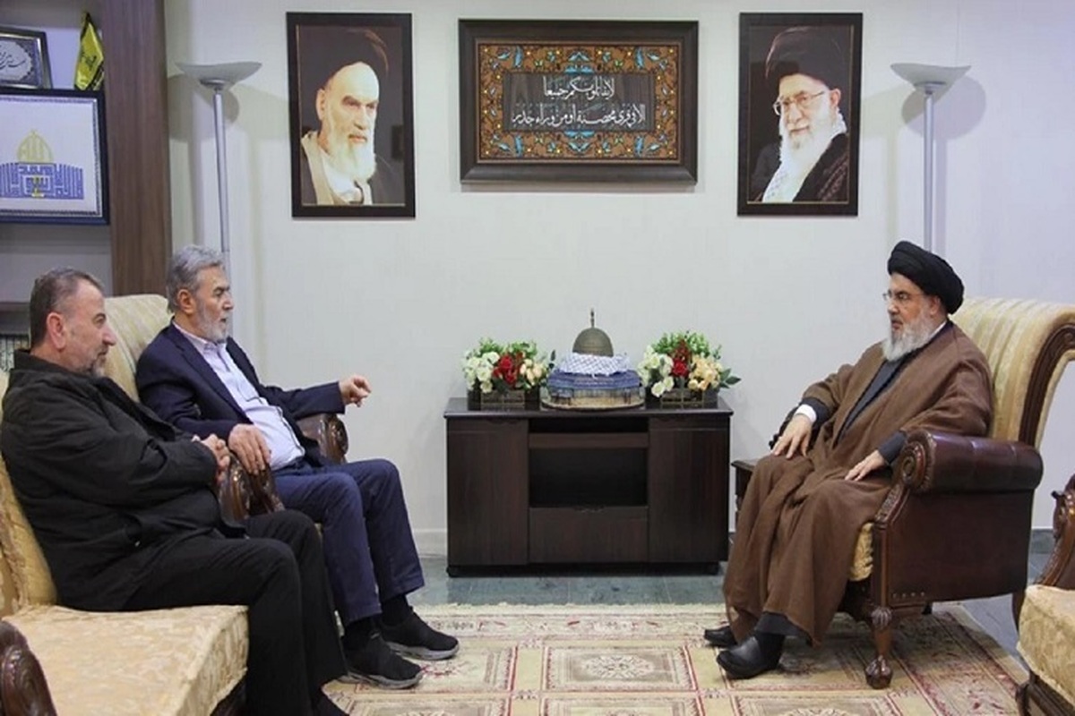 دیدار مقام‎های ارشد حماس و جهاد اسلامی با سید حسن نصرالله