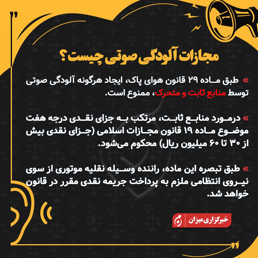 اینفوگرافیک | مجازات آلودگی صوتی چیست؟