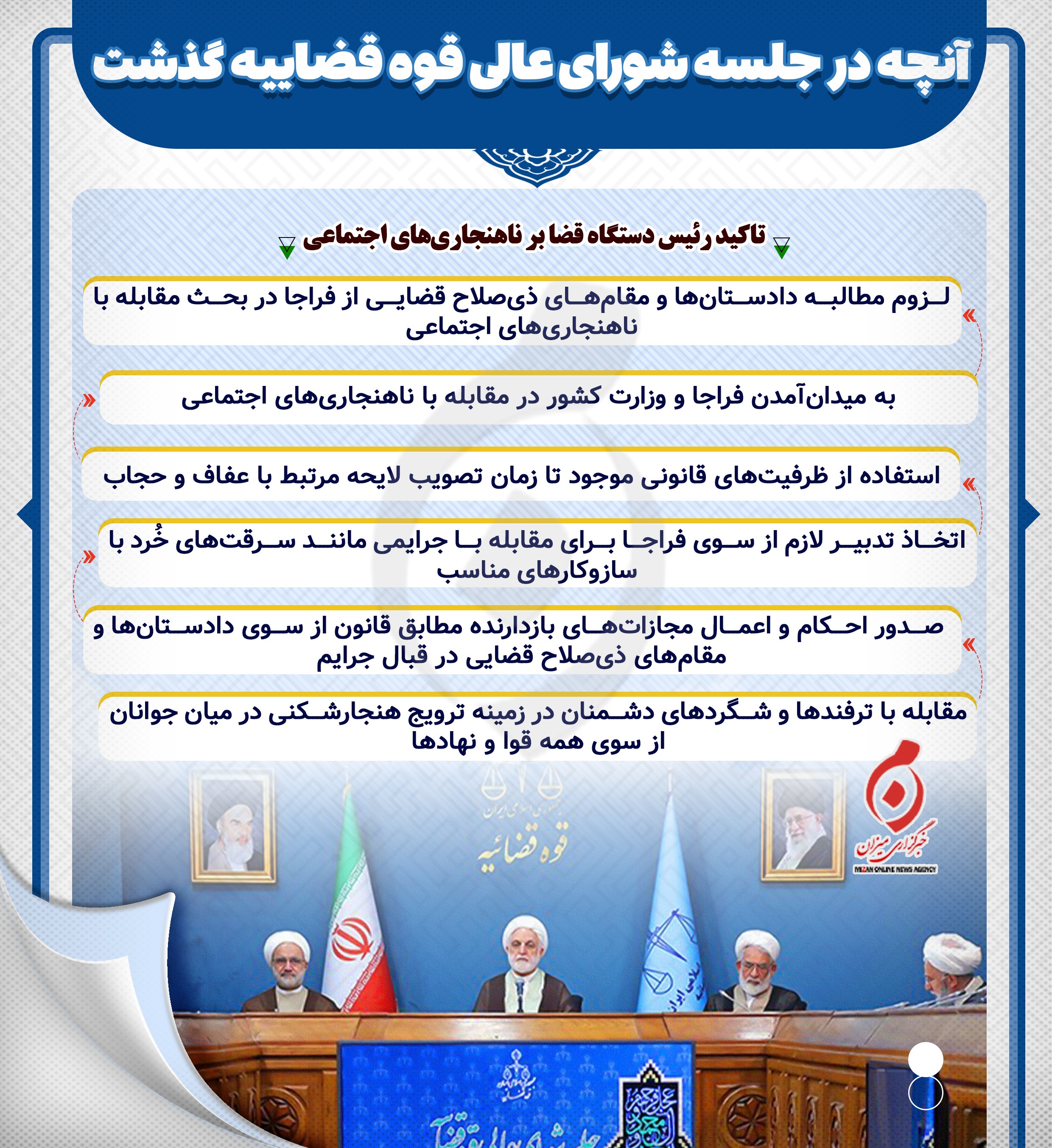 اینفوگرافیک | آنچه در جلسه شورای عالی قوه قضاییه گذشت