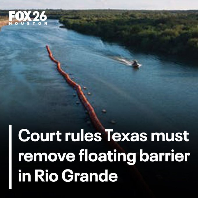 ایالت تگزاس ملزم به برداشتن موانع شناور از امتداد رودخانه ریوگراند شد