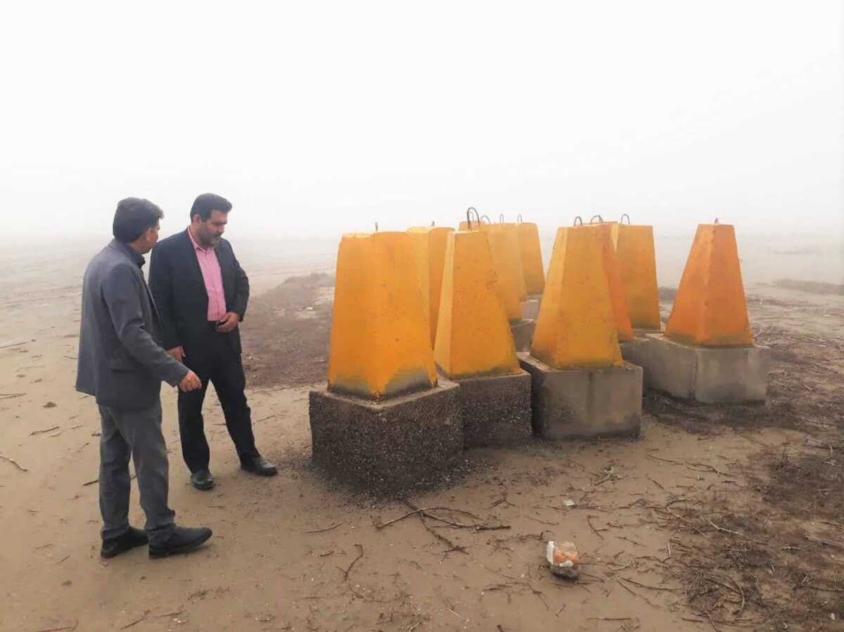 مرزبندی زمین‌های حاصل از پس‌روی آب دریا در سواحل گلستان آغاز شد