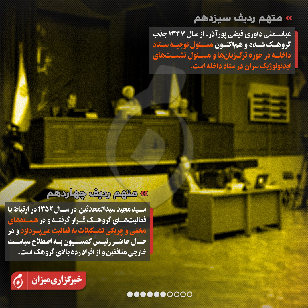 اینفوگرافیک | متهمان ردیف پنجم تا بیست‌وسوم پرونده منافقین چه کسانی هستند؟