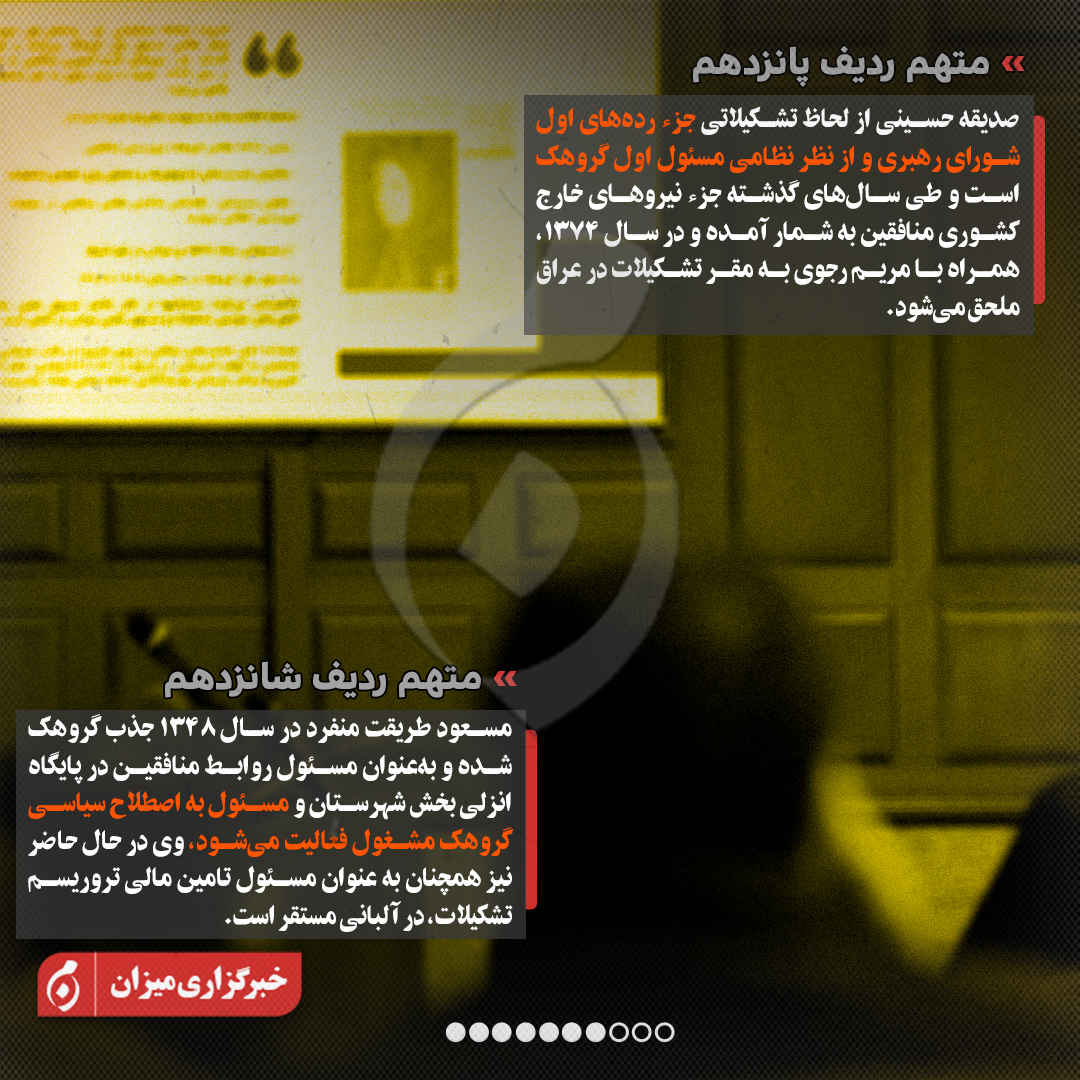 اینفوگرافیک | متهمان ردیف پنجم تا بیست‌وسوم پرونده منافقین چه کسانی هستند؟