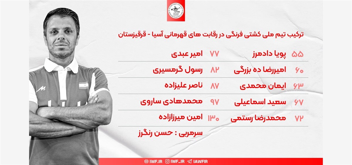 مسابقات کشتی قهرمانی آسیا| ترکیب تیم‌های آزاد و فرنگی ایران اعلام شد
