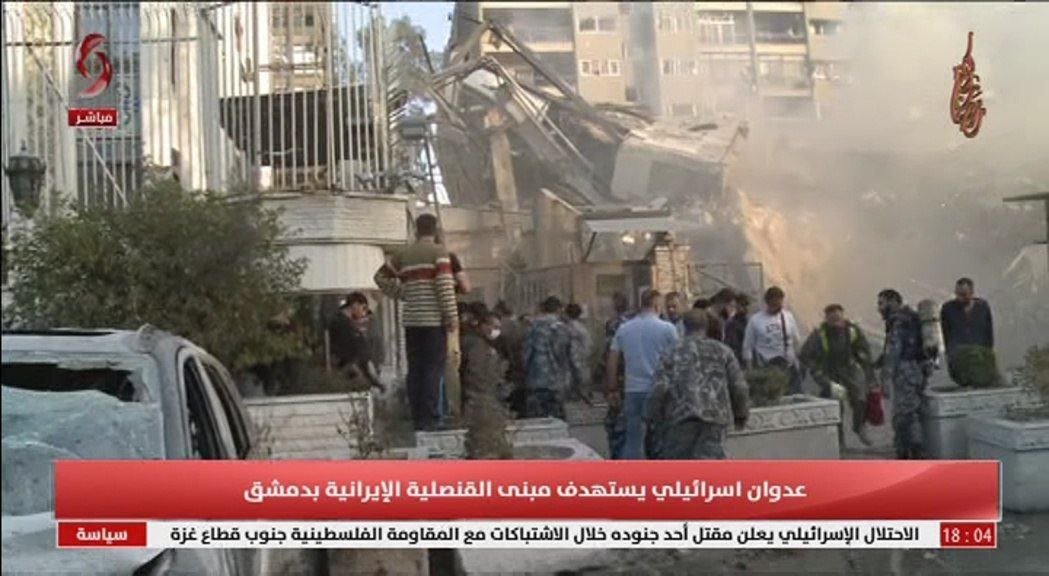 حمله هوایی صهیونیست‌ها به دمشق/ ساختمان جنبی سفارت ایران کاملا تخریب شد