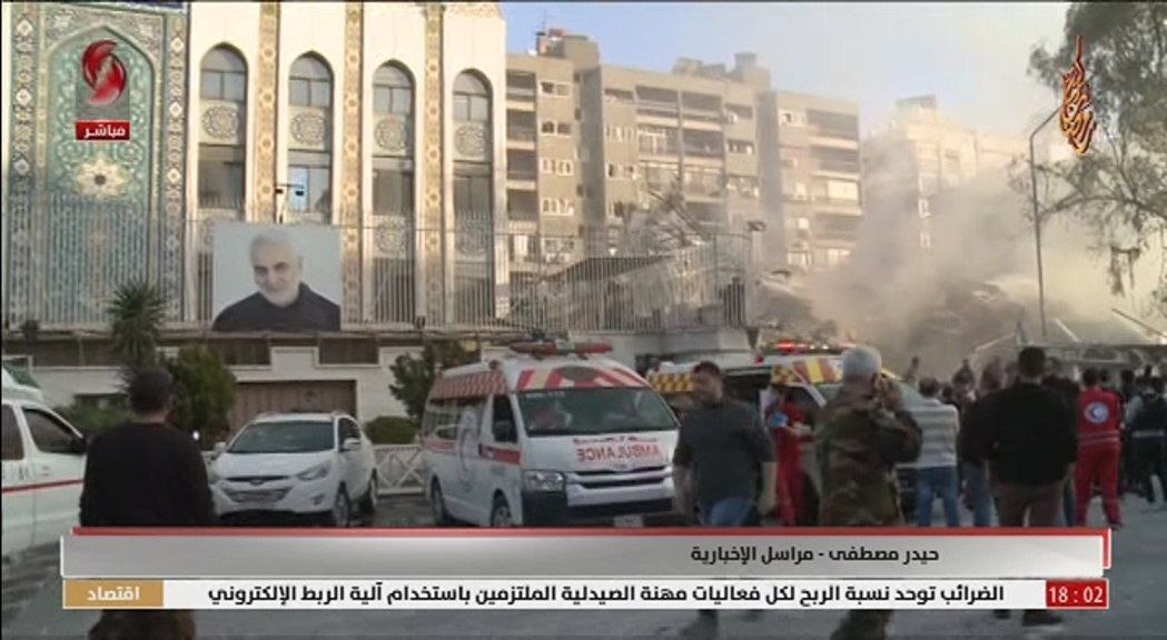 حمله هوایی صهیونیست‌ها به دمشق/ ساختمان جنبی سفارت ایران کاملا تخریب شد