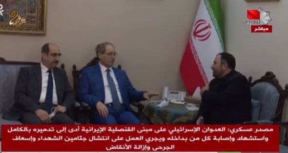 حمله هوایی صهیونیست‌ها به دمشق/ ساختمان جنبی سفارت ایران کاملا تخریب شد