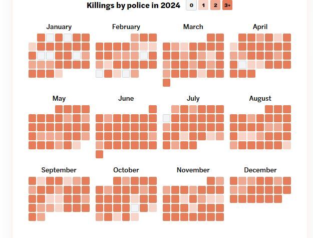 رکورد قتل شهروندان ازسوی پلیس آمریکا در سال ۲۰۲۴؛ بیش از هزار و ۳۰۰ نفر به قتل رسیدند رکورد قتل شهروندان ازسوی پلیس آمریکا در سال ۲۰۲۴؛ بیش از هزار و ۳۰۰ نفر به قتل رسیدند