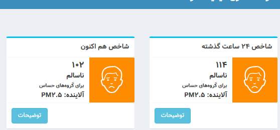 کیفیت هوای امروز تهران؛ شاخص آلودگی ۱۰۲ و «ناسالم» برای گروه‌های حساس