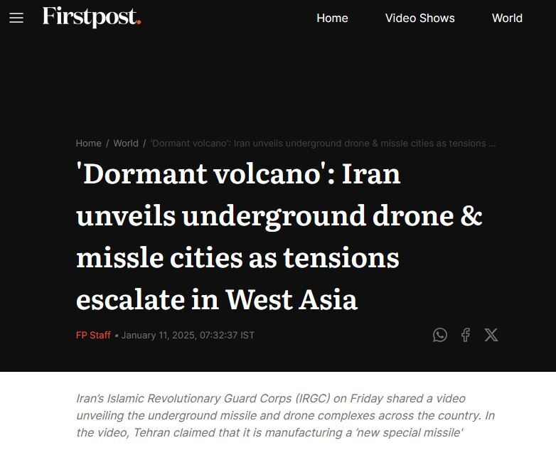 بازتاب رونمایی ایران از شهر موشکی زیرزمینی جدید در رسانه‌های جهان